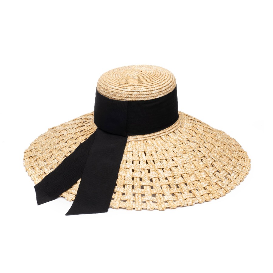 Hot Mirabel In Natural W/Straw Basket Weave Sunhat