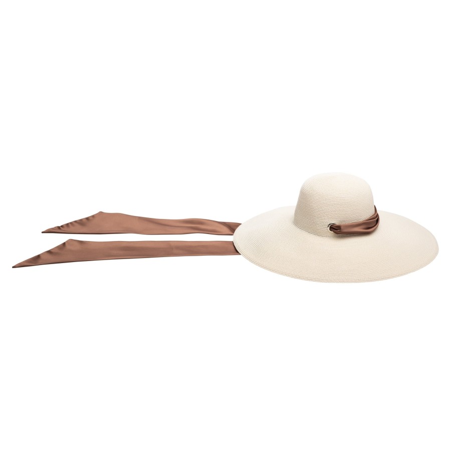 Hot Bunny In Ivory W/Satin Scarf Sunhat