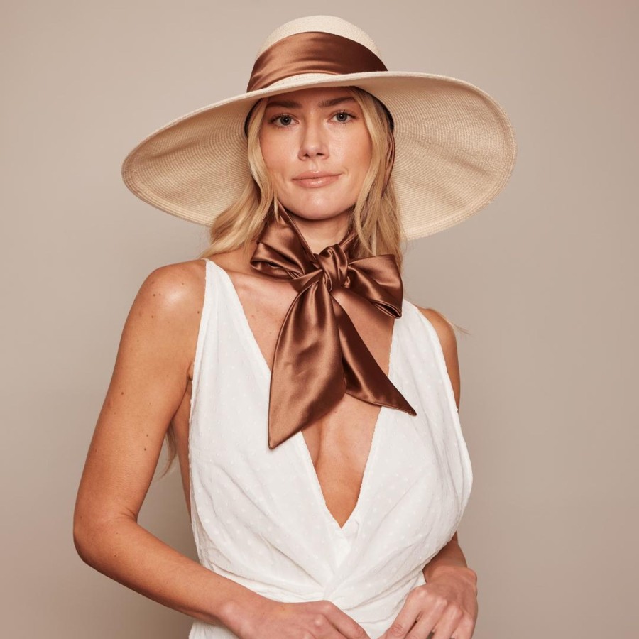 Hot Bunny In Ivory W/Satin Scarf Sunhat