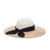 Online Honey In Bone/Sand With Black Scarf Sunhat