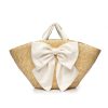 Online Carlotta Straw Tote W/Ivory Satin Bow Bags